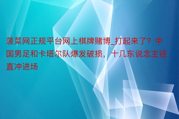 菠菜网正规平台网上棋牌赌博_打起来了？中国男足和卡塔尔队爆发破损，十几东说念主径直冲进场